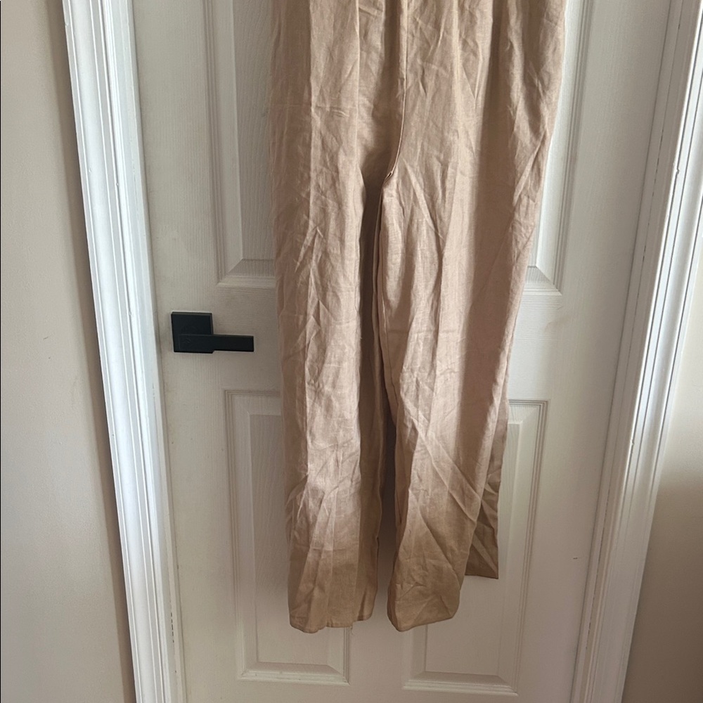 NWT Camellia Sleeveless Wide-Leg Jumpsuit in Beige - Picture 3 of 13